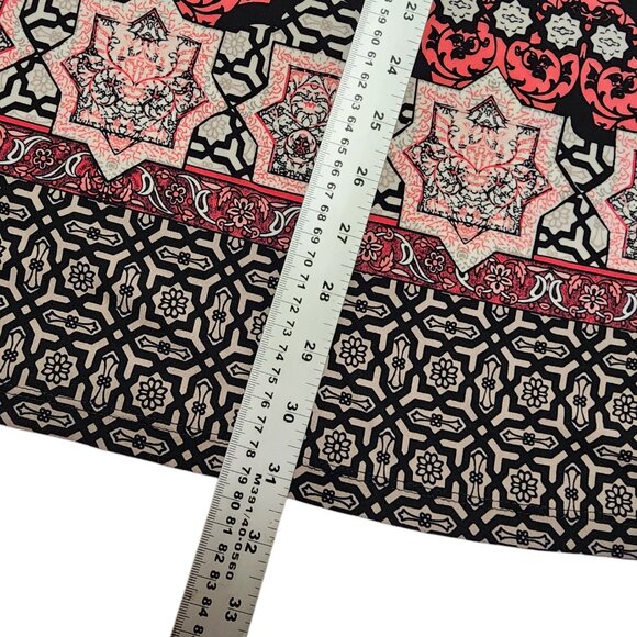 JM Collection Lace-Up Printed Tunic Top Women’s Large Boho Style Black Pink - Picture 13 of 14